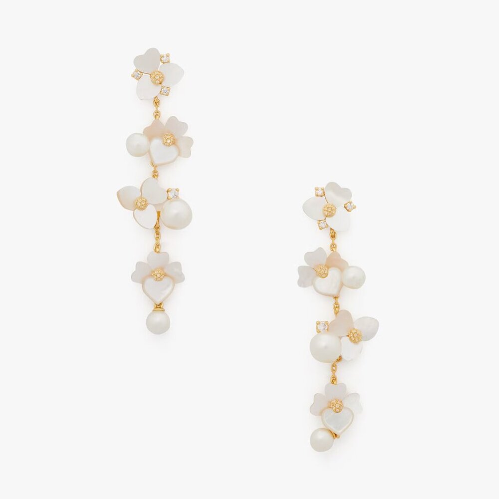 Kate Spade Precious Pansy Statement Linear Earrings